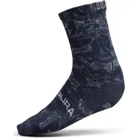 Endura Grid Floral Ltd Print Sock Black - L/XL