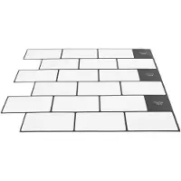 vidaXL Subway tegel 50 st Wit Zwart 30 x 30 cm Polyurethaan en PET
