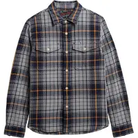 Superdry Overhemd navy / lichtgrijs / oranje