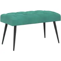 vidaXL Bank met knopen tufting Turquoise 80 x 40 x 46 cm Fluweel