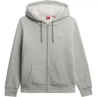Superdry Dames Essential Borg Lined grijze hoodie met ritssluiting (XL), Casual, Grijs, Katoen W2012633A