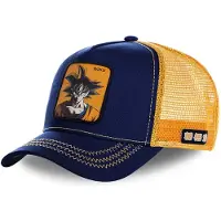 Capslab Pet 'Gorra collab negra trucker logo bordado goku frente visera curva' blauw