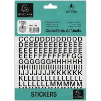 Exacompta Etui met zelfklevende zwarte letters A-Z 10 mm - Zwart - 67370E