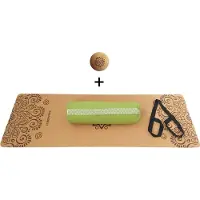 Samarali Groene Yin Yoga Set Sun - Kurk Mat, Bolster & Massagebal - Duurzaam en Eco-vriendelijk