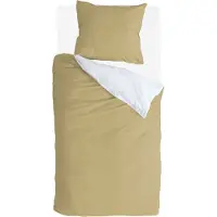 Byrklund Dekbedovertrek Side Way - 140x220 - 100% Katoen - Okergeel / Wit