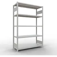 Schulte MULTIplus250 rekken zonder schroeven, basisrek, 5 legborden, tot 250 kg per legbord, zonder gereedschap monteerbaar, B 1300 x D 500 x H 2000, lichtgrijs