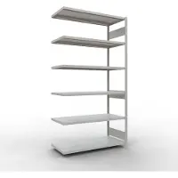 Schulte Insteekstelling MULTIplus250 Express - aanbouwsectie - B 1300 x D 600 x H 2500 mm - 6 legborden - draagvermogen 250 kg - staal - lichtgrijs