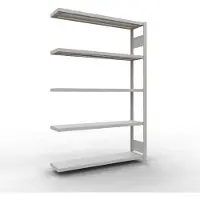 Schulte Insteekstelling MULTIplus250 Express - aanbouwsectie - B 1300 x D 300 x H 2000 mm - 5 legborden - draagvermogen 250 kg - staal - lichtgrijs