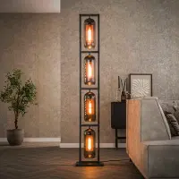 Hoyz vloerlamp tower 4l smoke glas artic zwart