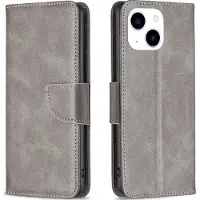 Mobigear Telefoonhoesje geschikt voor Apple iPhone 15 Hoesje | Excellent Bookcase Portemonnee | Pasjeshouder voor 3 Pasjes | Telefoonhoesje voor Pinpas / OV Kaart / Rijbewijs - Grijs
