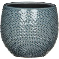 Mica Decorations Bloempot - midnight blauw - keramiek - 14x12cm - Plantenpotten