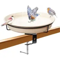 Famanu Vogelbad - Buitenbad voor vogels: Afneembaar vogelbad zonder verwarming, met een stevige houder