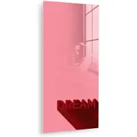 MuchoWow Glasschilderij 20x40 cm - Schilderij acrylglas - Dream - 3D - Rood - Roze - Foto op glas - Muurdecoratie woonkamer - Wanddecoratie slaapkamer - Schilderijen