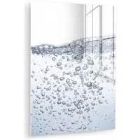 MuchoWow Glasschilderij 30x40 cm - Schilderij acrylglas - Luchtbellen - Water - Dynamisch - Foto op glas - Muurdecoratie woonkamer - Wanddecoratie slaapkamer - Schilderijen