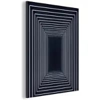 MuchoWow Aluminium schilderij 120x160 cm - Wanddecoratie metaal - Lijnen - Hypnotiserend - Zwart - Metalen muurdecoratie woonkamer - Decoratie industrieel - Foto op dibond - Industriële accessoires slaapkamer