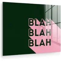 MuchoWow Glasschilderij 120x90 cm - Schilderij acrylglas - Donkergroen - Tekst - Schaduw - Grafisch - Foto op glas - Muurdecoratie woonkamer - Wanddecoratie slaapkamer - Schilderijen