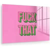 MuchoWow Glasschilderij 180x120 cm - Schilderij acrylglas - Tekst - Bold - Roze - Foto op glas - Muurdecoratie woonkamer - Wanddecoratie slaapkamer - Schilderijen