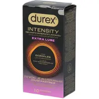 Durex Intensity Extra Glijmiddel Condooms - 10 stuks - Nieuwste generatie ultradunne, latexvrije condooms – Gedeelde lichaamswarmte