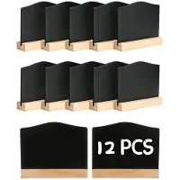 Typecat 12Pack Krijtbordborden, Keukennotities Krijtborden met Standaarden 10X7.2Cm Klein Schoolbord Bericht Tafelbladbord