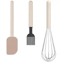 Mepal Chef It bakset 3-delig (deegschraper L + bakkwast + garde L) - chalk