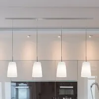 Casablanca Hanglamp Mesa, dimbaar, wit / opaal, Woon-/ Eetkamer, Glas, hanglamp