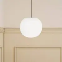 Casablanca Hanglamp Acai, dimbaar, wit / opaal, Woon-/ Eetkamer, Glas, hanglamp