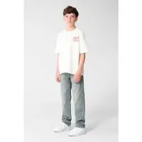Shoeby T-shirt met backprint - ecru Jongens Katoen Ronde hals Backprint - maat 158/164