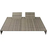 vidaXL Ligbed met kussen tweepersoons poly rattan grijs