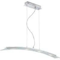 Globo Lighting Hanglamp pendel plafondlamp, eetkamerlamp keukenlamp woonkamerlamp eettafellamp, LED 20 watt 1600lm, chroom glas, 120 cm