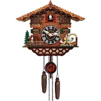 TIM. TIM Klok - Wandklok - Koekoeksklok - Wandklok Modern - Bruin - 11cm x 30cm x 24cm
