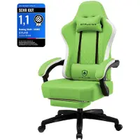 GTPLAYER - Gaming Stoel - Kunstleer met Federsitz en Voetensteun 150kg - Groen