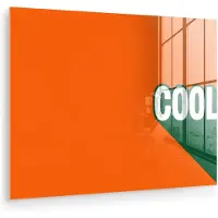 MuchoWow Glasschilderij 160x120 cm - Schilderij acrylglas - Cool - Oranje - Groen - Foto op glas - Muurdecoratie woonkamer - Wanddecoratie slaapkamer - Schilderijen