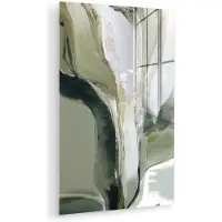 MuchoWow Glasschilderij 120x180 cm - Schilderij acrylglas - Natuur - Abstract - Groen - Penseelstreken - Foto op glas - Muurdecoratie woonkamer - Wanddecoratie slaapkamer - Schilderijen