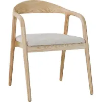 Molecule Eetkamerstoel 'Claire' essenhout naturel stof Ote Milan 103 beige - OEKO-TEX-gecertificeerd