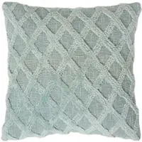 Homescapes Getuft Kussen Groen 45 x 45 cm - Decoratief kussen met ruitpatroon