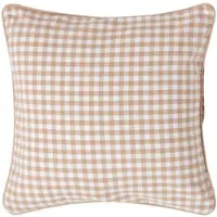 Homescapes Katoenen kussenhoes met gingham-motief 45 x 45 cm beige