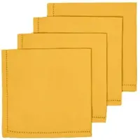 Homescapes katoenen servetten, set van 4, mosterdgeel