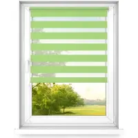 Time4blinds dag en nacht dubbel rolgordijn mini - raamrolgordijn dag en nacht - rolgordijn zonder boren - zonwering - rolgordijnen voor slaapkamers - 700x1000mm – Lime – Linkszijdig