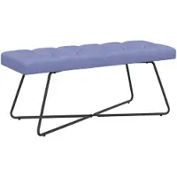 vidaXL Bank met knopen tufting Jeans Blauw 110 x 40 x 46 cm Stof
