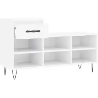 vidaXL Schoenenkast 102x36x60 cm bewerkt hout hoogglans wit