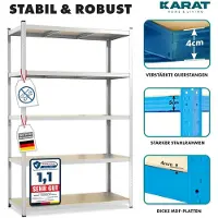 Karat Kast MDF (Medium-density fibreboard), Plaatstaal 1.000 x 500 x 2,000 mm Zilver 2 Stuks