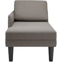 vidaXL Chaise longue met kussen corduroy stof lichtgrijs
