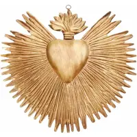 MEA Heilig Hart ornament goudkleurig, metaal 22x21cm