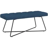 vidaXL Bank met knopen tufting Blauw 110 x 40 x 46 cm Stof