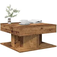 vidaXL Salontafel 55x55x30 cm bewerkt hout oud houtkleurig