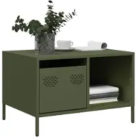 vidaXL Salontafel, olijgroen, 68,5 x 50 x 43,5 cm, koudgewalst staal