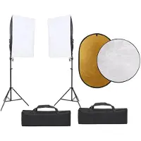 vidaXL Fotostudioset met verlichtingsset, achtergrond en reflector