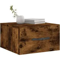 vidaXL Nachtkastje wandgemonteerd 35x35x20 cm gerookt eikenkleurig