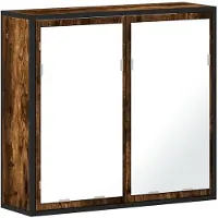 vidaXL Badkamerspiegelkast 65x20x60 cm bewerkt hout gerookt eikenkleur