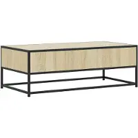 vidaXL Salontafel 100x50x35 cm bewerkt hout en metaal sonoma eiken